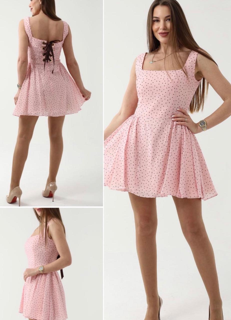 Dress Polka Pink & Brown