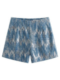 Sequin Short Jeans