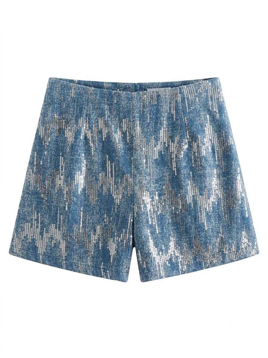 Sequin Short Jeans
