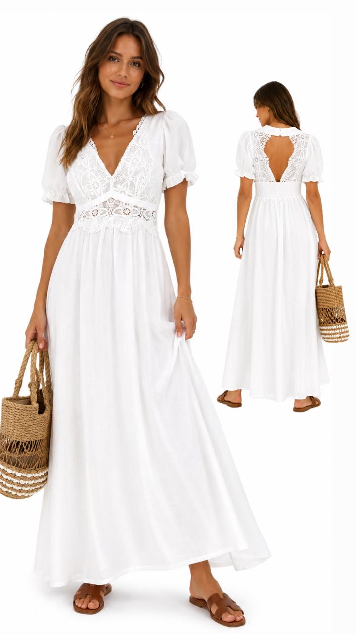 Boho White Dress