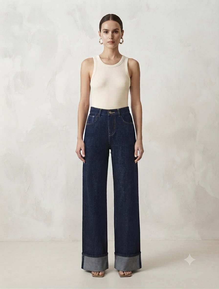 Casual Royal Blue Straight Jeans