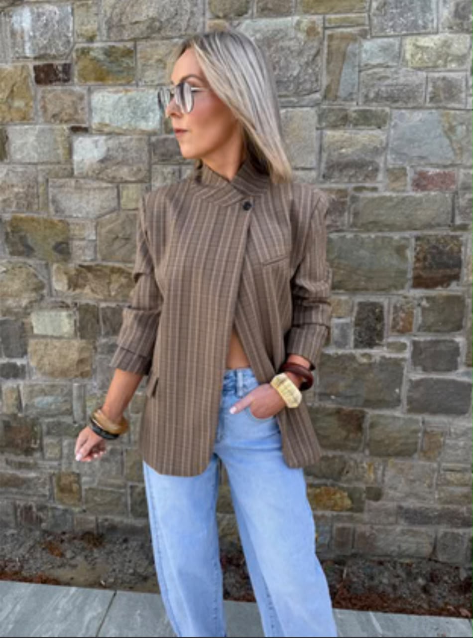 Casual Vintage Plaid Blazer