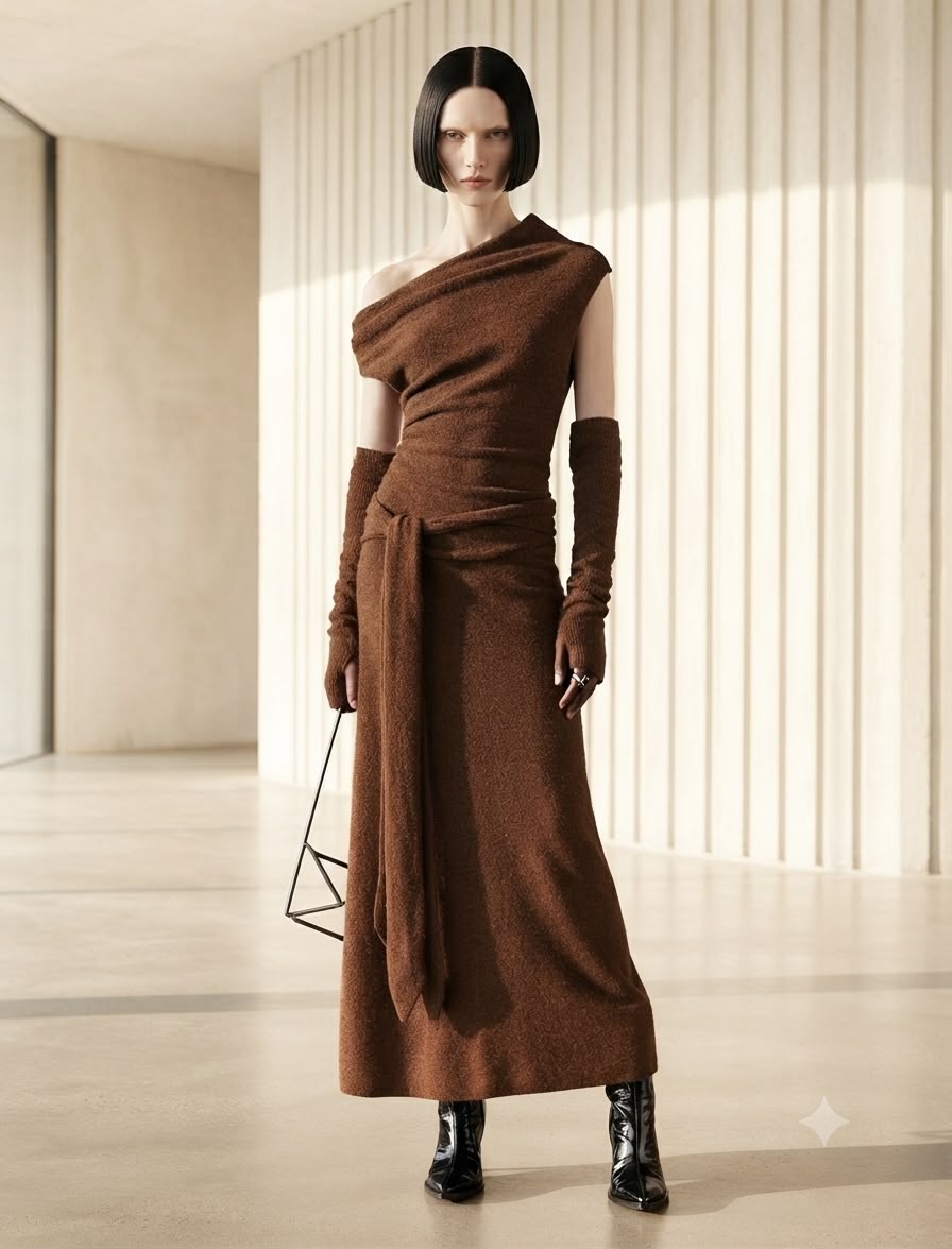Brown Knit Dress