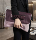 Suede & Leather Clutch Bag