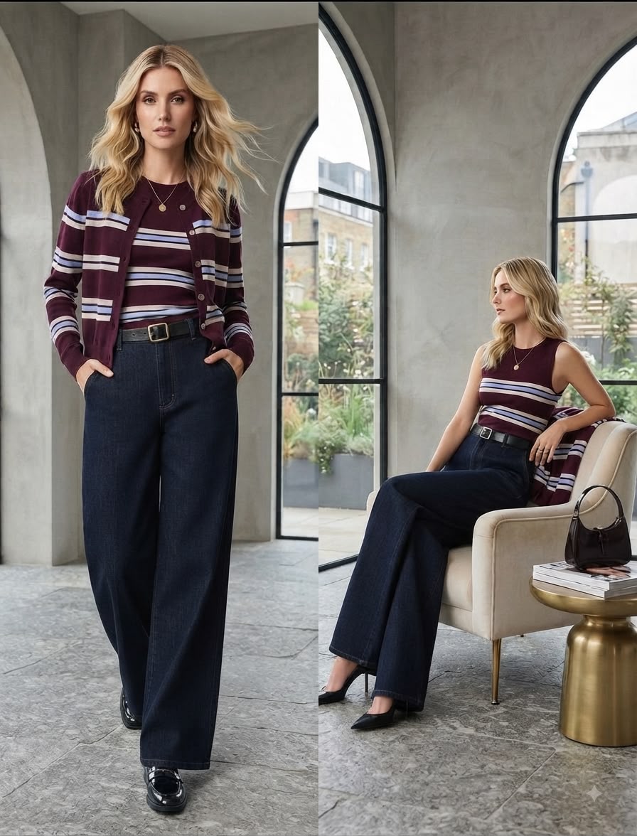 Striped Knit Set