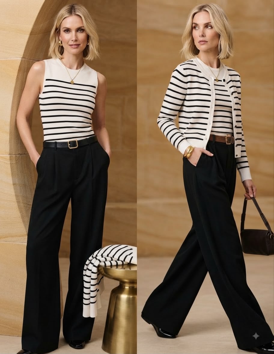 Striped Knit Set