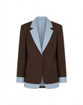 Two-Tone Layered Structured Blazer