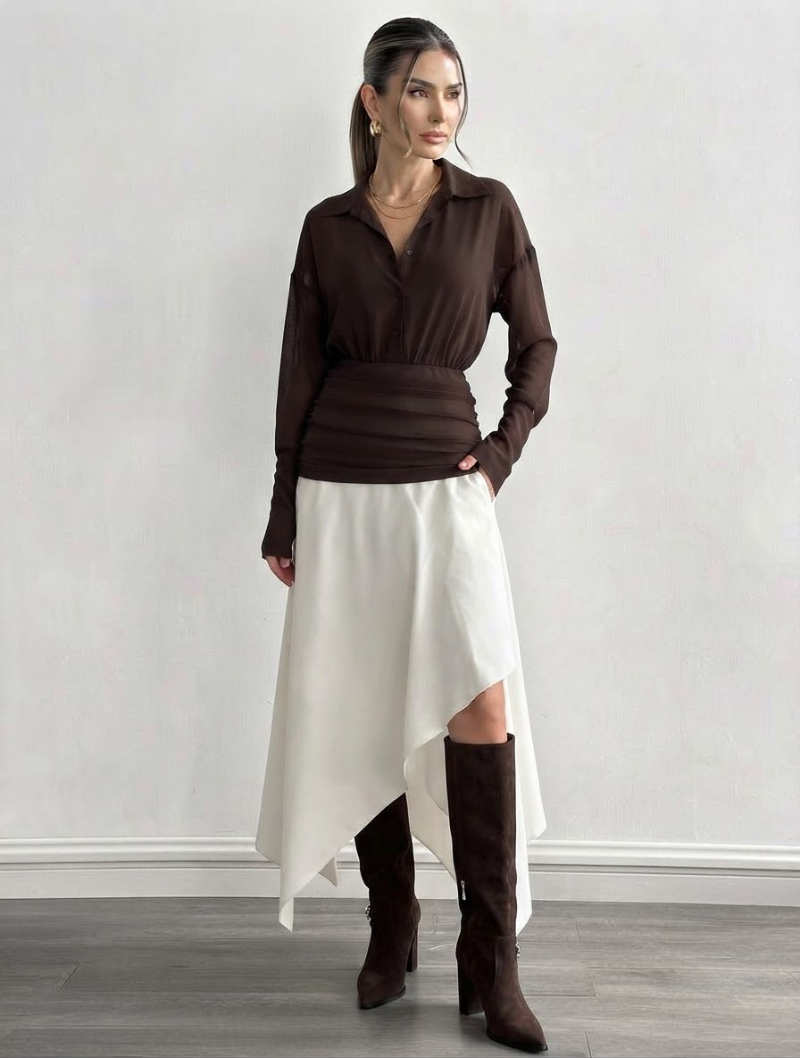Mocha Brown Shirt Dress