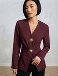 Sunburst Button Blazer Top