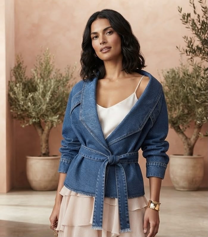 Denim Belted Jacket