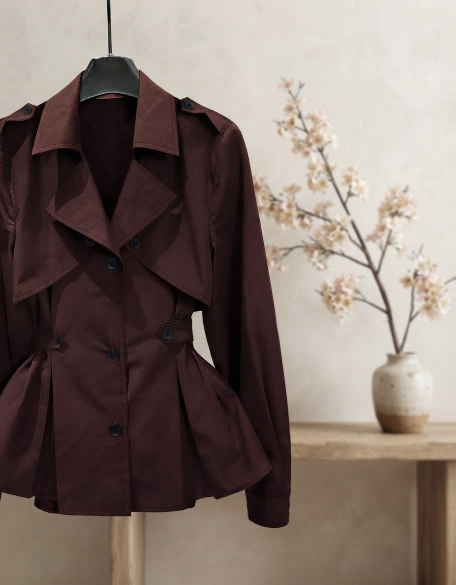 Flared Short Trench Coat
