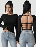 Open Back Long Sleeve Top