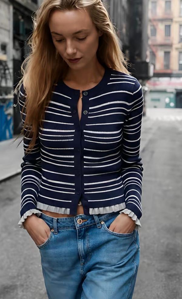 The Maritime Ruffle Cardigan