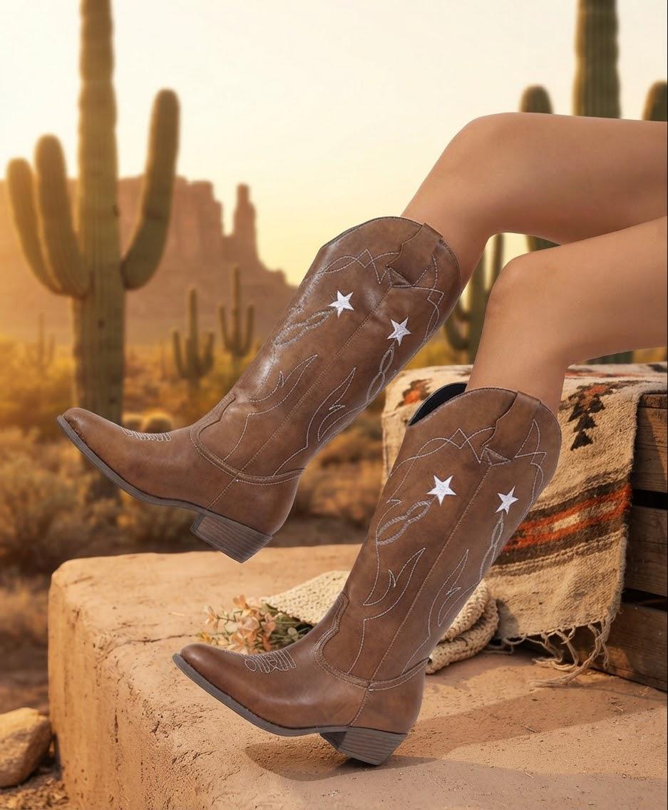 Desert Star Western Knee-High Boots