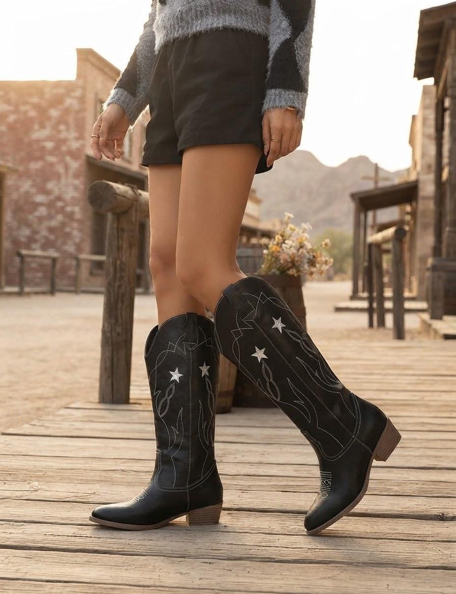Desert Star Western Knee-High Boots