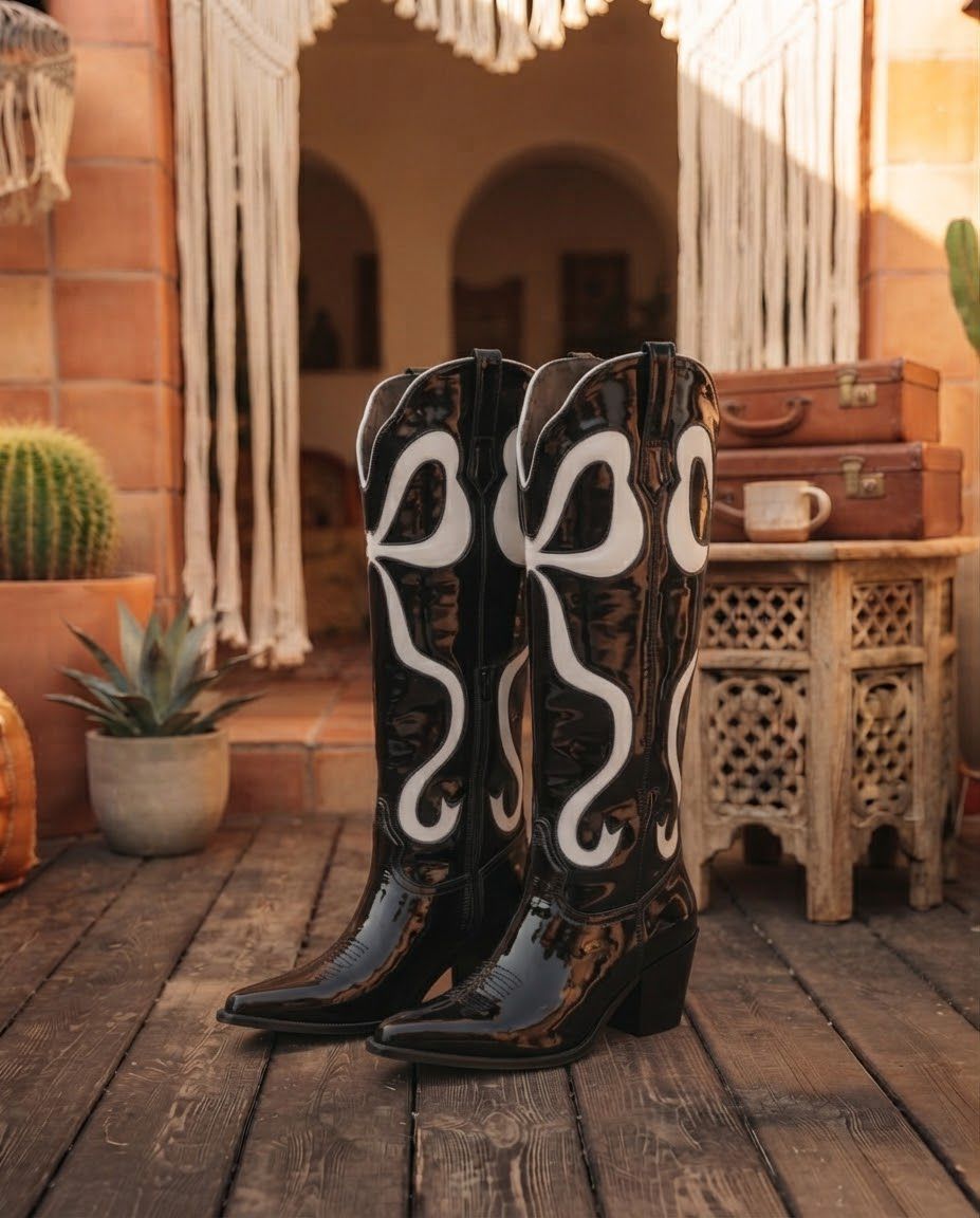 The Noir Swan Cowboy Boots