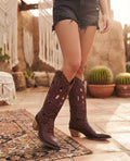 Brown Cutout Western Boots