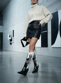 Wildfire Black & White Tall Boots