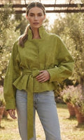 The High-Neck Suede Wrap