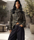 Plaid Asymmetrical Jacket
