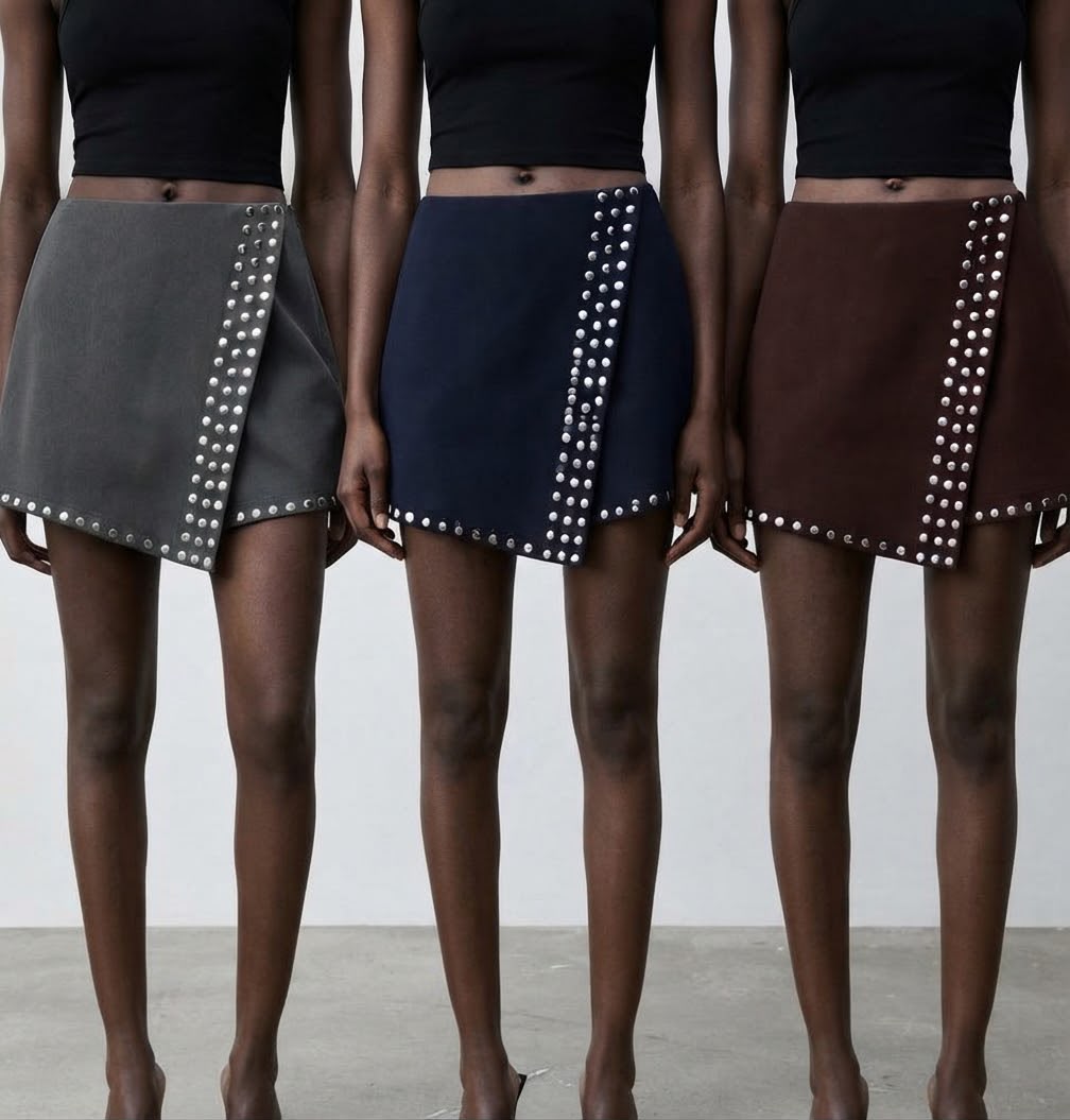 Studded Wrap Skort