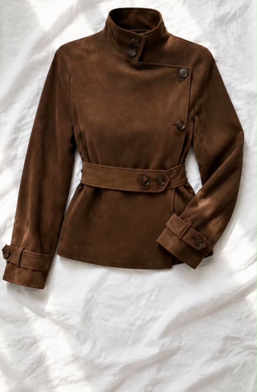 Suede Funnel Jacket