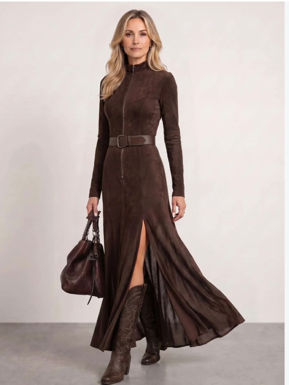 Suede Brown Dress