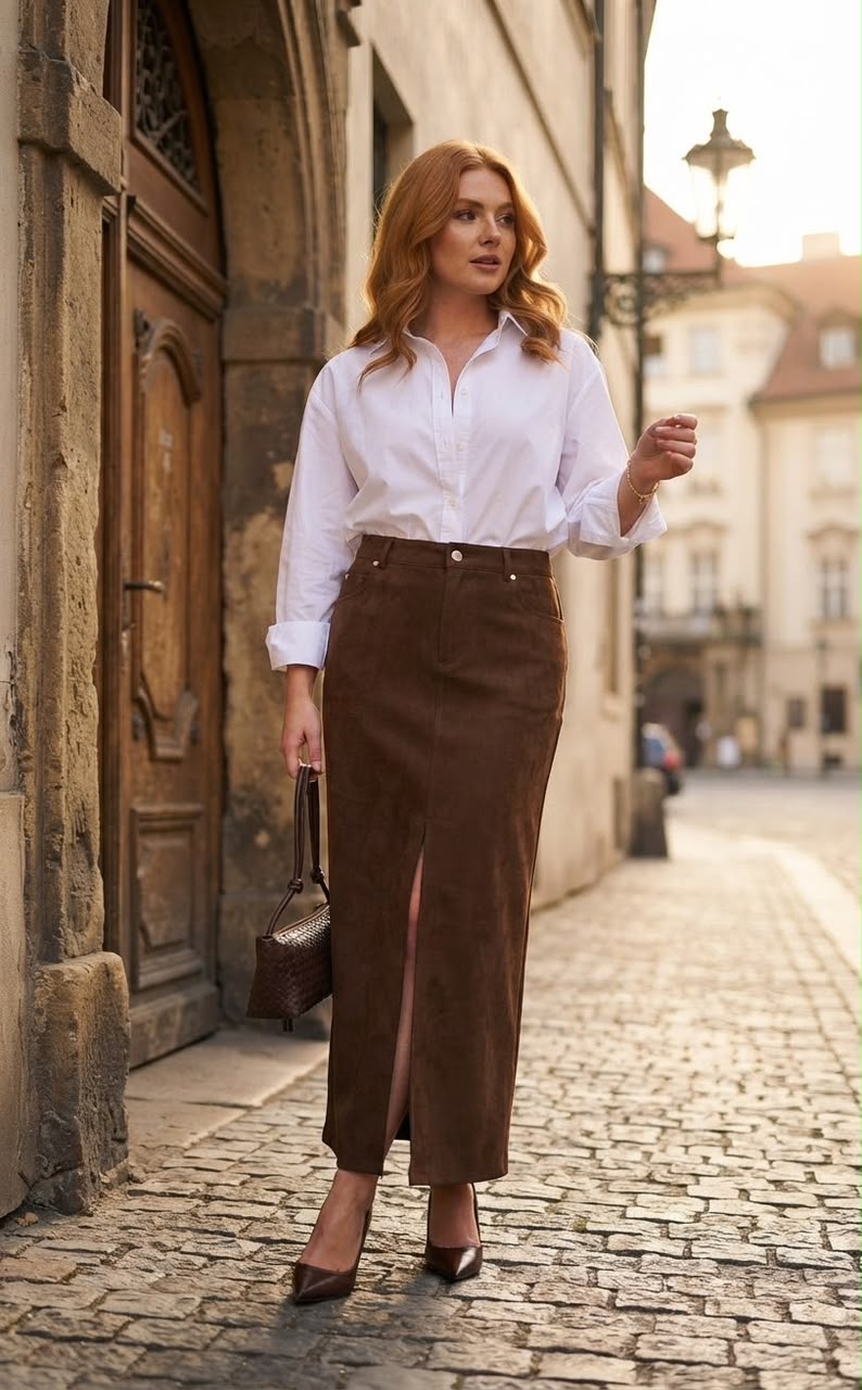 Pencil Suede Skirt