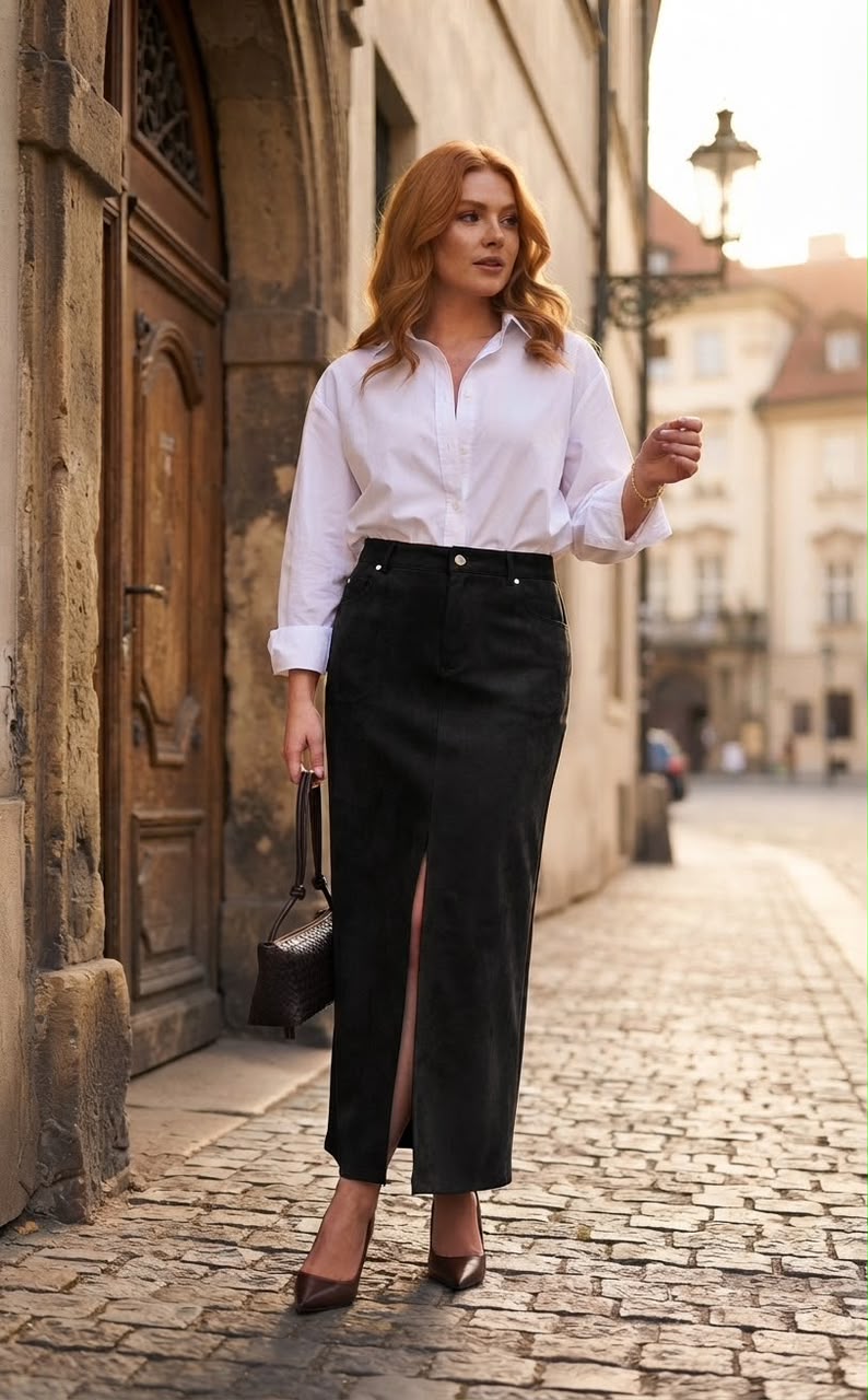 Pencil Suede Skirt