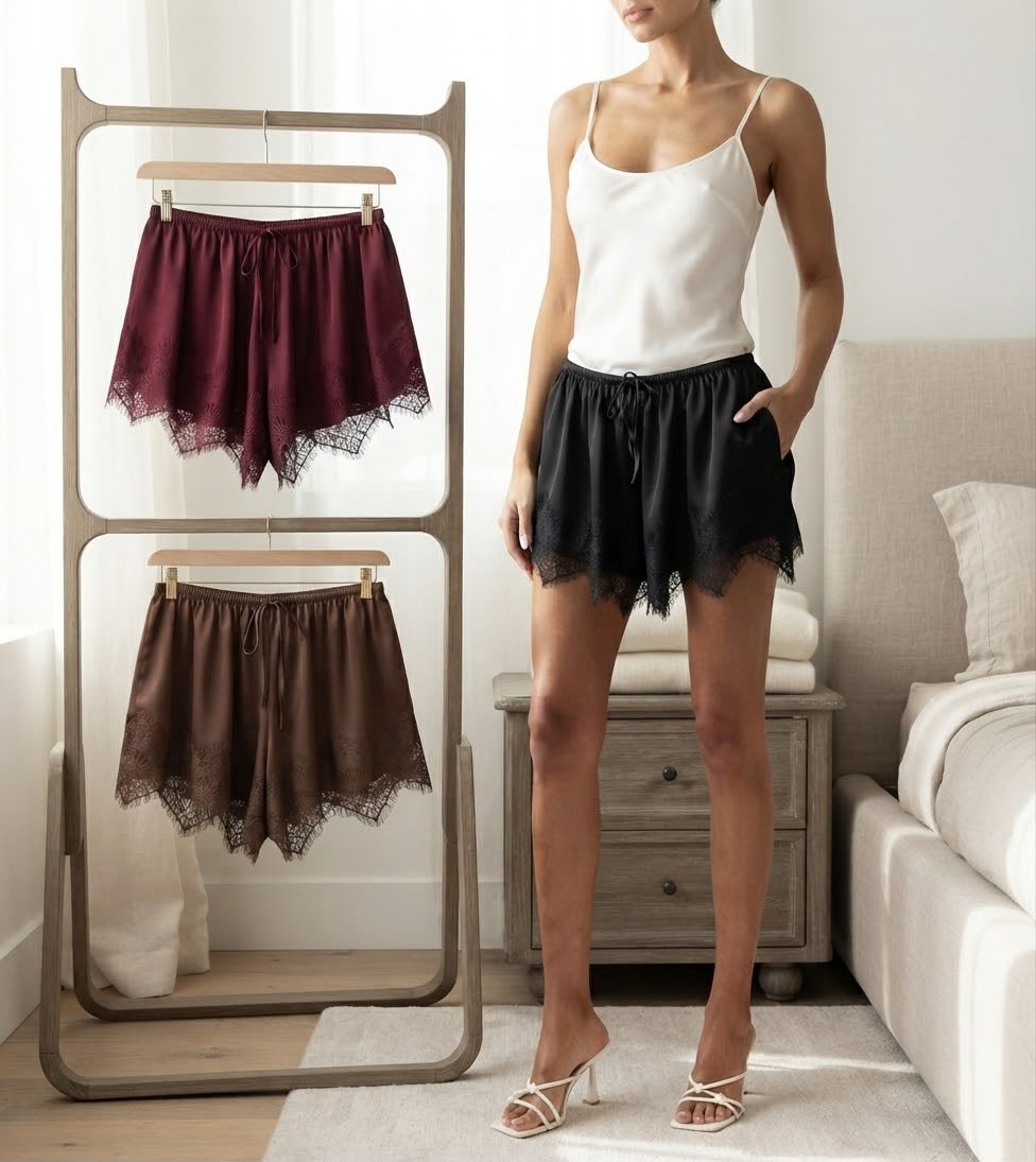 The Silk & Lace Lounge Shorts