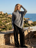 Turtle neck grey poncho